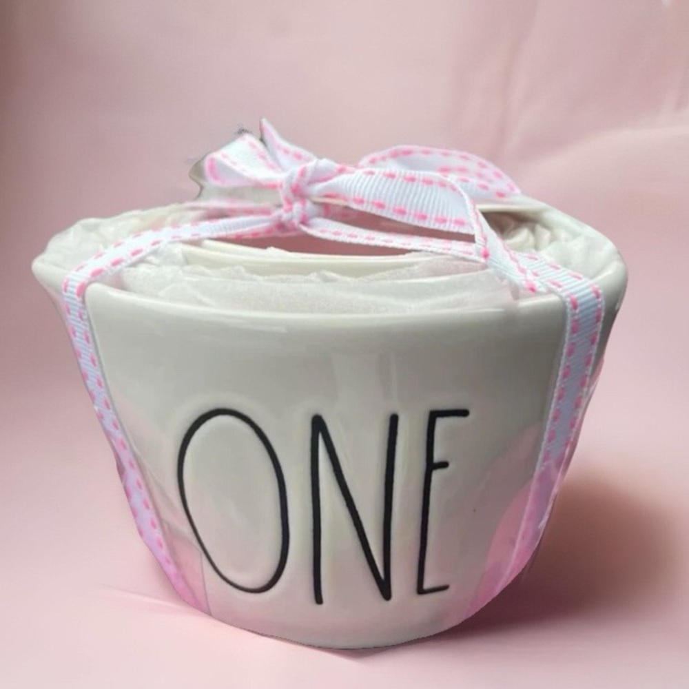 Rae Dunn measuring cups white and pink